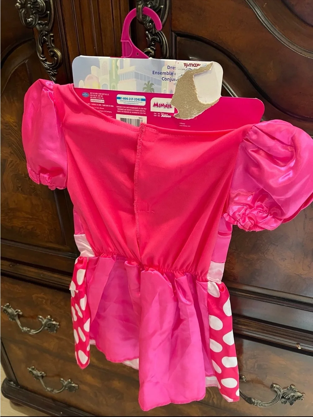 Disney Bright Pink Polka Dot Minnie Dress-Up Set with Ears Headband